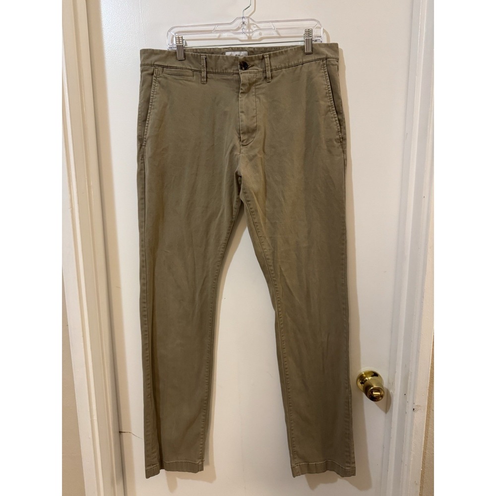Goodfellow & Co Slim Fit Chino Pants Khaki 36x34 Cotton Men's Solid‎ Flat Front